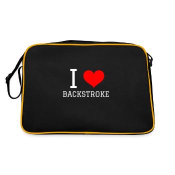 Swimming Saying Funny I Love Backstroke - Retro Bag - black/gold - Back