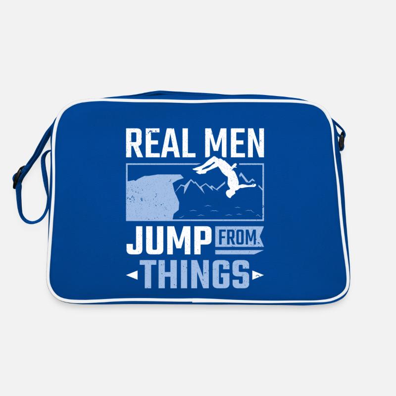 Real Men Jump From Things Cliff Jumping Retro Bag