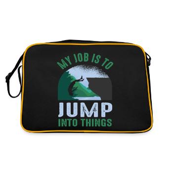 My Job Is To Jump Into Things Cliff Jumping - Retro Bag - black/gold - Back