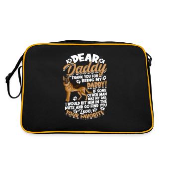 Lieber Papa Danke, dass du mein Papa bist, wenn einige - Retro Tasche - Schwarz/Gold - Hinten