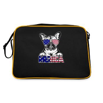 Merica - bouledogue français - Sac Retro - noir/or - Dos