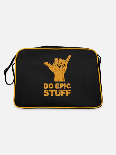 Do Epic Stuff - surfer - Retro Bag - black/gold - Back