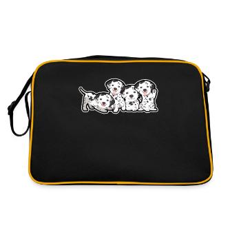 Chiots dalmates - noir et blanc - Sac Retro - noir/or - Dos