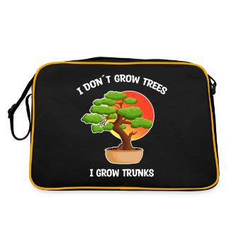 Bonsai Baum lustiger Spruch Gärtner Geschenkidee - Retro Tasche - Schwarz/Gold - Hinten