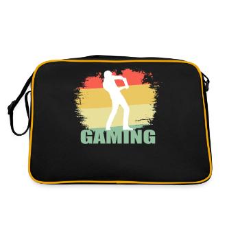 T-shirt de jeu vintage - Sac Retro - noir/or - Dos