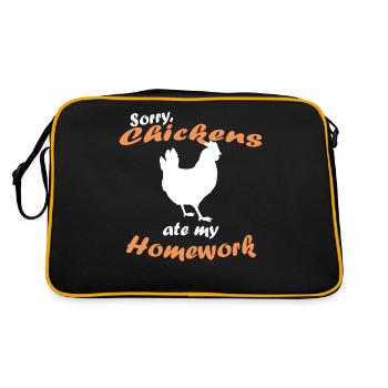 Désolé mon poulet a mangé mon t-shirt de devoirs - Sac Retro - noir/or - Dos