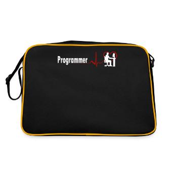 UNIQUE PROGRAMMER HEARTBEAT DESIGN - Retro Bag - black/gold - Back