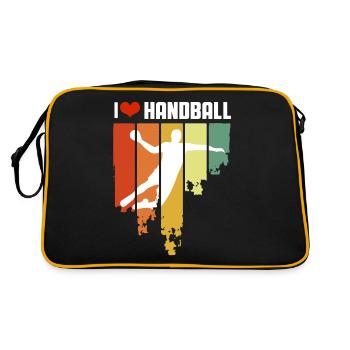 I Love Handball Vintage Edition - Retro Tasche - Schwarz/Gold - Hinten