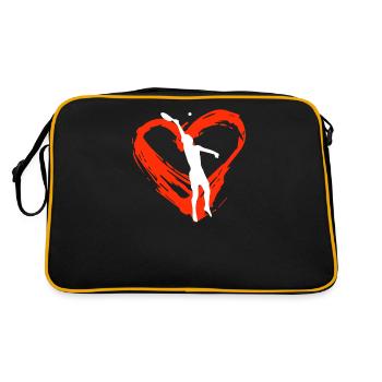 A Heart For Beachtennis - Retro Tasche - Schwarz/Gold - Hinten