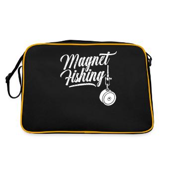 Magnet Fischen Magnetfischen Magnetfischer - Retro Tasche - Schwarz/Gold - Hinten