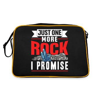Nur Noch Ein Stein Versprochen Geologe Geologie - Retro Tasche - Schwarz/Gold - Hinten