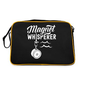 Magnetflüsterer Magnetfischen Magnetfischer - Retro Tasche - Schwarz/Gold - Hinten
