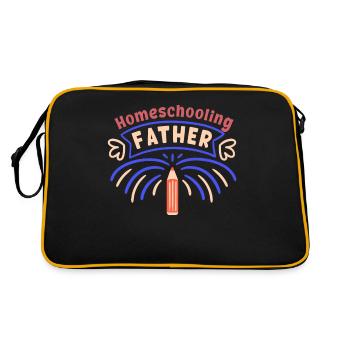 Father With HomeSchoolers Father's Day Papa Homeschool - Retro Bag - black/gold - Back