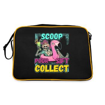 Fossil Tooth Collector Design for a Shark Fossil - Retro Bag - black/gold - Back