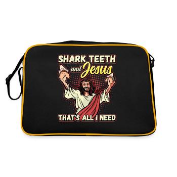 Fossil Tooth Collector Design for a Shark Fossil - Retro Bag - black/gold - Back