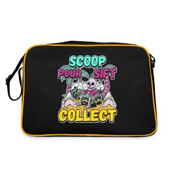 Fossil Tooth Collector Design for a Shark Fossil - Retro Bag - black/gold - Back