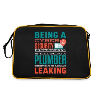 Cyber Security Professional Expert Ethical Hacker - Retro Tasche - Schwarz/Gold - Hinten