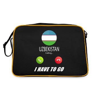 L’Ouzbékistan appelle les drapeaux lusiger - Sac Retro - noir/or - Dos