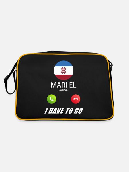 Mari El calls to Lusiger flags saying - Retro Bag - black/gold - Back