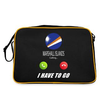 Marshall Islands calls to Lusiger flags saying - Retro Bag - black/gold - Back