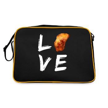 Meat lovers Schnitzel fan Schnitzel - Retro Bag - black/gold - Back