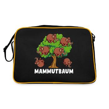 Mammutbaum Mammut Geschenkidee - Retro Tasche - Schwarz/Gold - Hinten