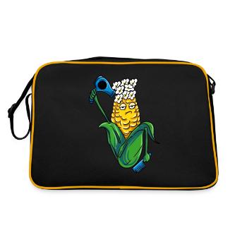 Lustiges Bauer Friseur Mais Geschenkidee - Retro Tasche - Schwarz/Gold - Hinten
