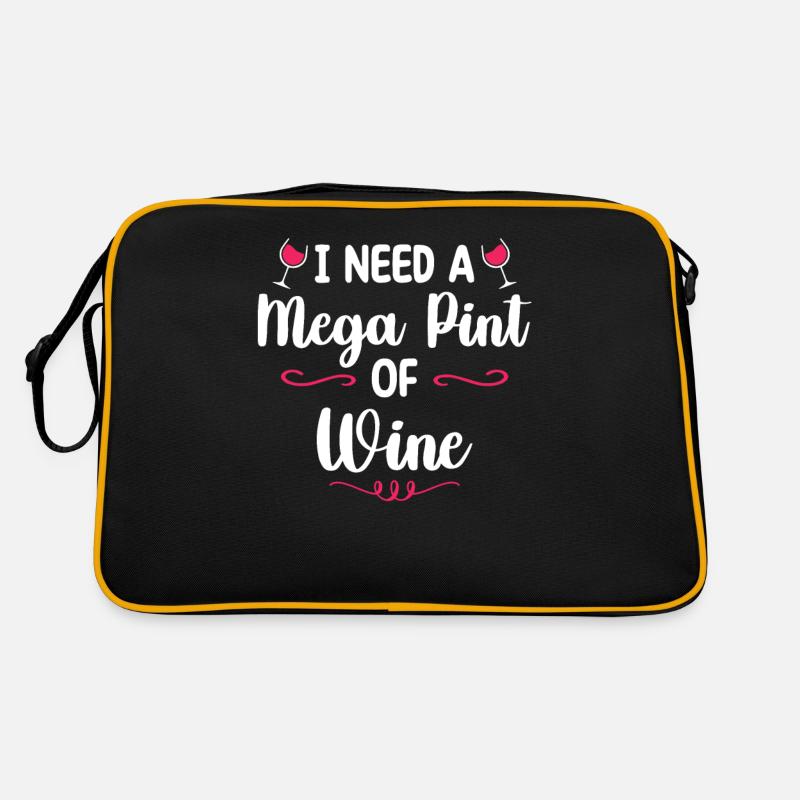 I Need A Mega Pint Funny Sarcastic Wine Drinking Retro Bag