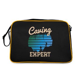 Caving Caving Speleologist Gift - Retro Bag - black/gold - Back