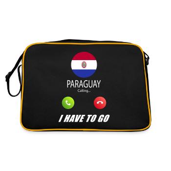 Le Paraguay appelle les drapeaux lusiger en disant - Sac Retro - noir/or - Dos