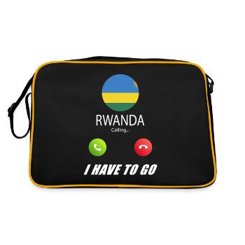 Le Rwanda appelle les drapeaux lusiger en disant - Sac Retro - noir/or - Dos