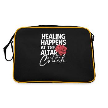 Healing happens at the altar and the couch - - Retro Bag - black/gold - Back
