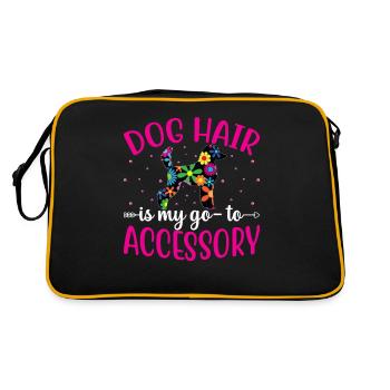 Pudel Hundehaar Ist Mein Accessoire Lustige - Retro Tasche - Schwarz/Gold - Hinten