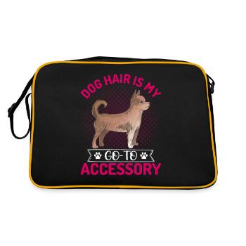 Chihuahua Hundehaar Ist Mein Accessoire Lustige - Retro Tasche - Schwarz/Gold - Hinten