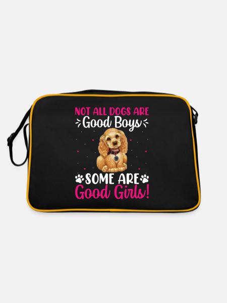Cocker Spaniel Some Are Good Girls Funny - Retro Bag - black/gold - Back