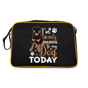 Rottweiler Je ne parle qu’au chien drôle - Sac Retro - noir/or - Dos
