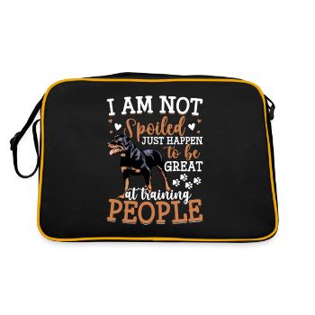Rottweiler I'm not spoiled funnier - Retro Bag - black/gold - Back