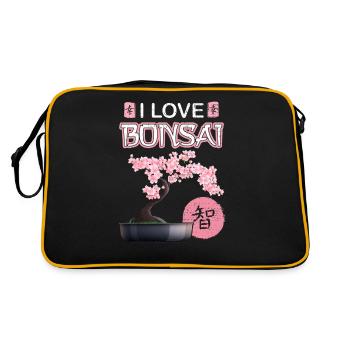 Bonsaï Japanese Cherry Blossom Dicton Idée cadeau - Sac Retro - noir/or - Dos