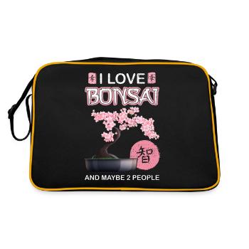 Bonsai Tree Saying Japanese Cherry Blossom Gift - Retro Bag - black/gold - Back