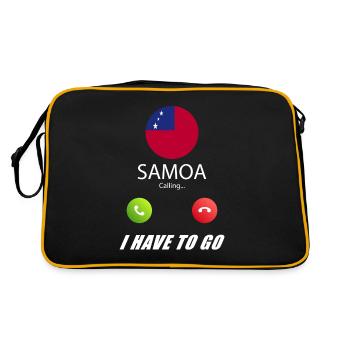 Samoa calls lusiger flags saying - Retro Bag - black/gold - Back