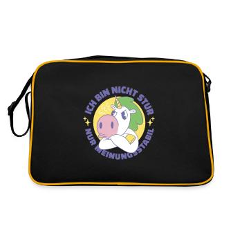 Ich Bin Nicht Stur Nur Meinungsstabil Ego - Retro Tasche - Schwarz/Gold - Hinten