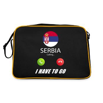 La Serbie appelle les drapeaux lusiger slogan - Sac Retro - noir/or - Dos