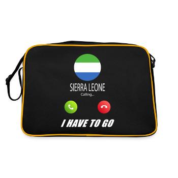 Sierra Leone calls lusiger flags saying - Retro Bag - black/gold - Back
