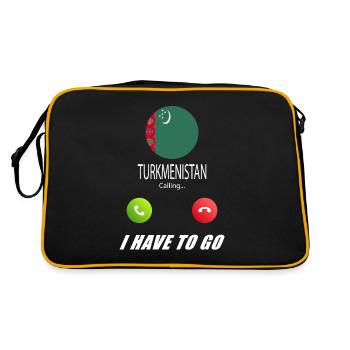 Le Turkménistan appelle les drapeaux lusiger en disant - Sac Retro - noir/or - Dos