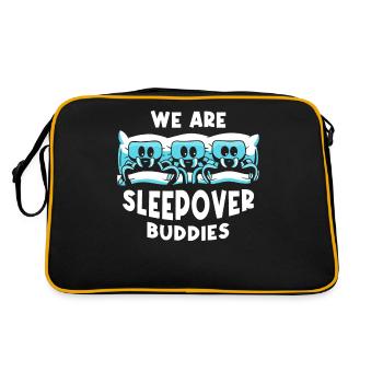 Wir Sind Übernachtungs Kumpel Übernachten Party - Retro Tasche - Schwarz/Gold - Hinten