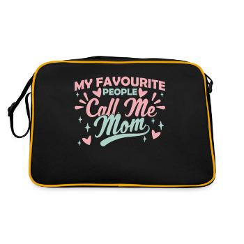 My favorite people call me mom mom mom - Retro Bag - black/gold - Back