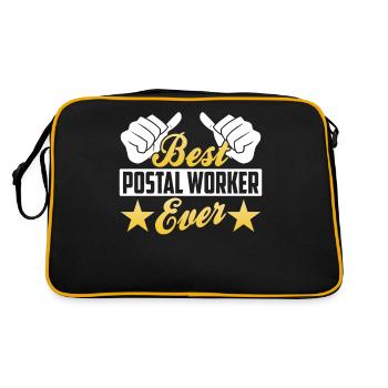 Der Beste Postbeamte Aller Zeiten Postbote - Retro Tasche - Schwarz/Gold - Hinten