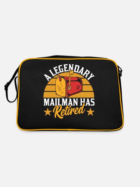 Ein Legendärer Postbote Ist Im Ruhestand Zusteller - Retro Tasche - Schwarz/Gold - Hinten