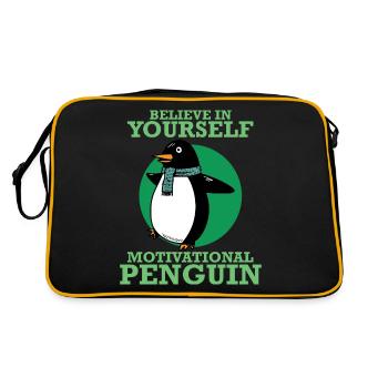 Penguin inspiriert - Retro Tasche - Schwarz/Gold - Hinten