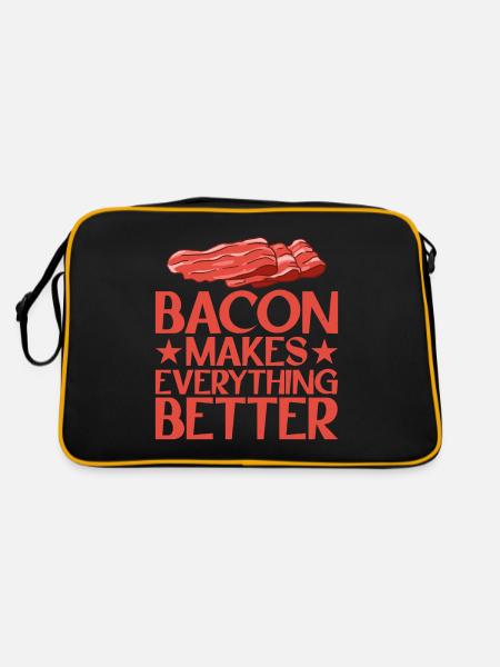 Bacon Makes Everything Better 13 - Retro Bag - black/gold - Back